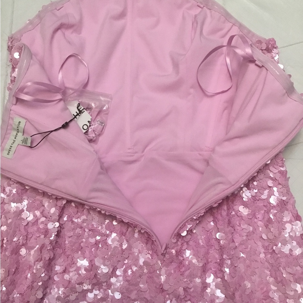 Dress the Population Pink Sequin Top with Label Detail - Picture 13 of 16